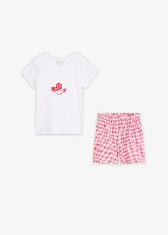 Kort pyjamas i bomull, 2 delar, bonprix