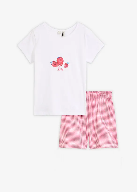 Kort pyjamas i bomull, 2 delar, bonprix