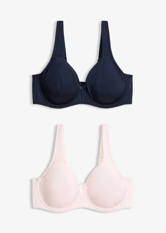 T-shirtbeh&aring; med bygel och glansigt material (2-pack), bonprix