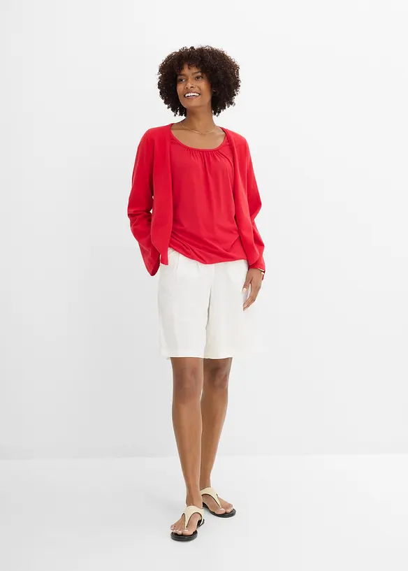 Oversizetopp i materialmix, bonprix