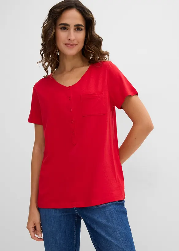 T-shirt med knappsl&aring;, bonprix