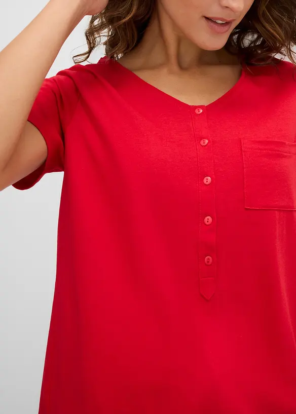 T-shirt med knappsl&aring;, bonprix