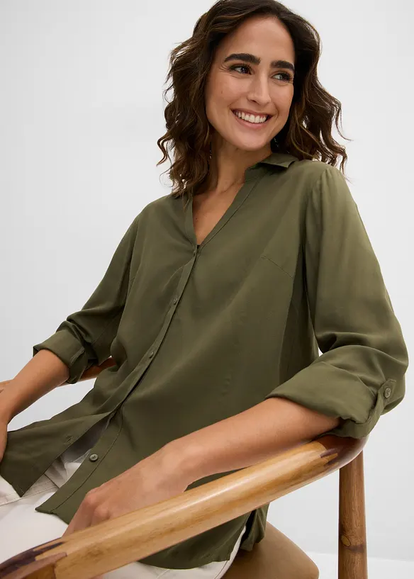 Blus av mjuk viskos, bonprix