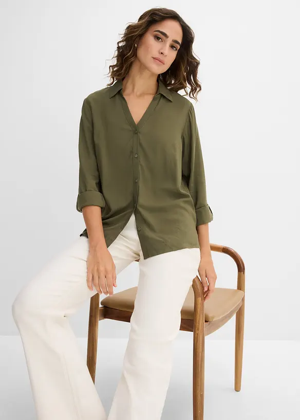 Blus av mjuk viskos, bonprix