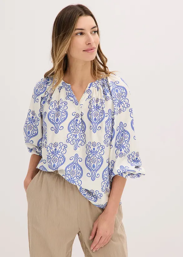 Blus i mjuk viskosblandning, bonprix