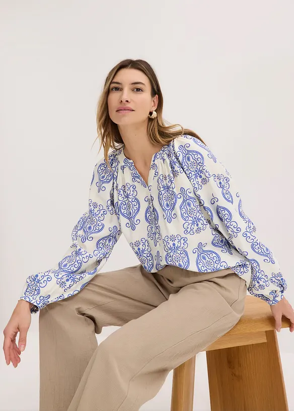 Blus i mjuk viskosblandning, bonprix