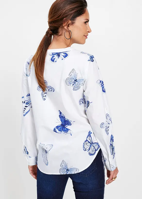 M&ouml;nstrad viskosblus, bonprix