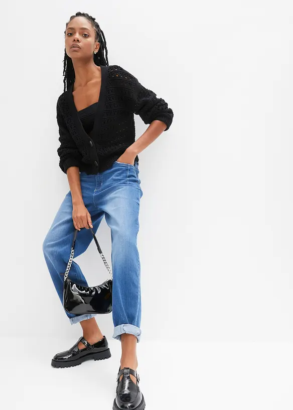 Barrel Jeans, High Waist, ekologisk bomull, bonprix