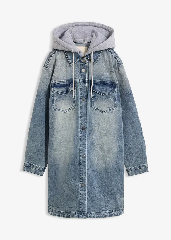 Jeansjacka med huva, bonprix