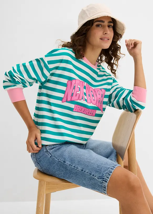 Oversized sweatshirt av ren bomull, bonprix