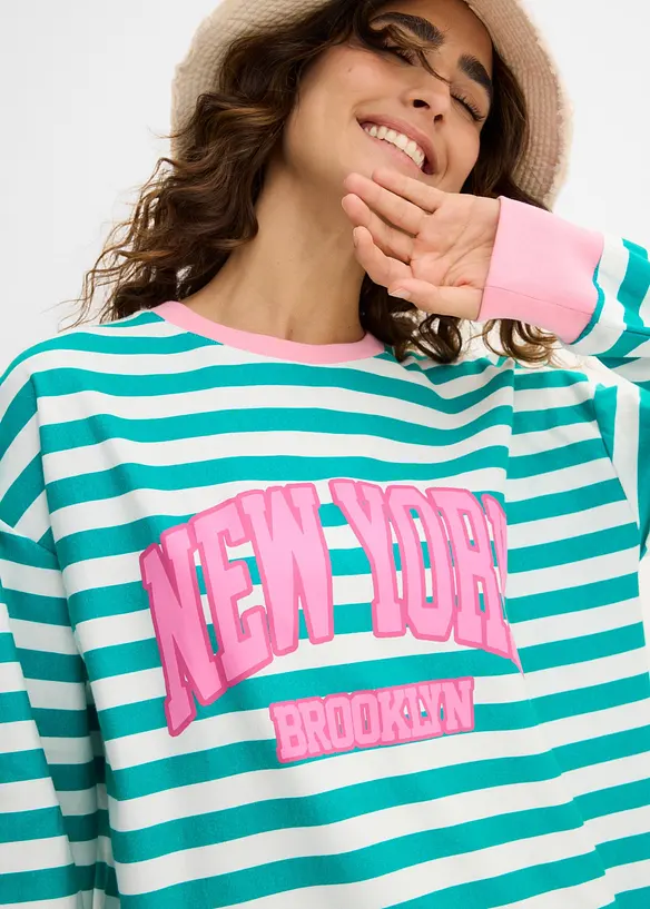 Oversized sweatshirt av ren bomull, bonprix