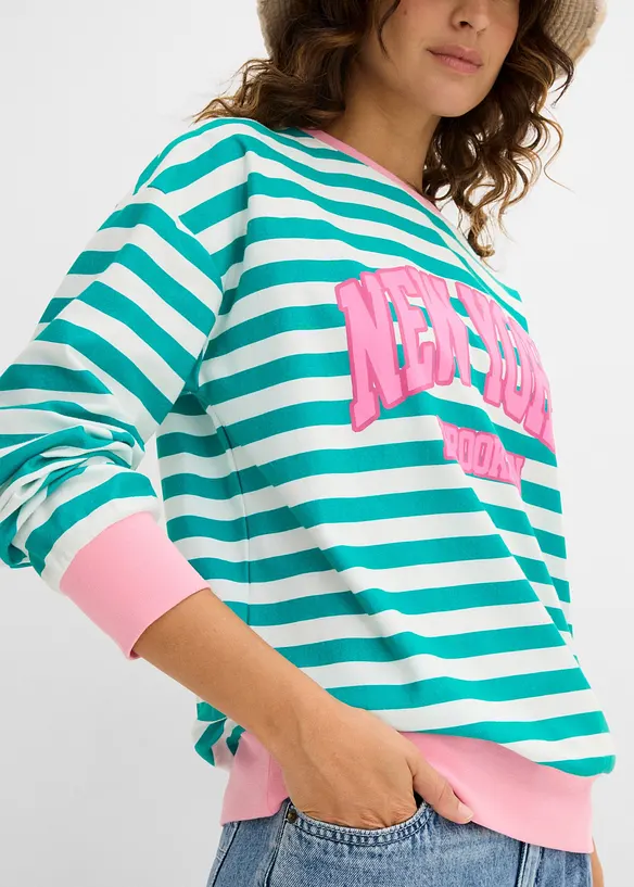 Oversized sweatshirt av ren bomull, bonprix