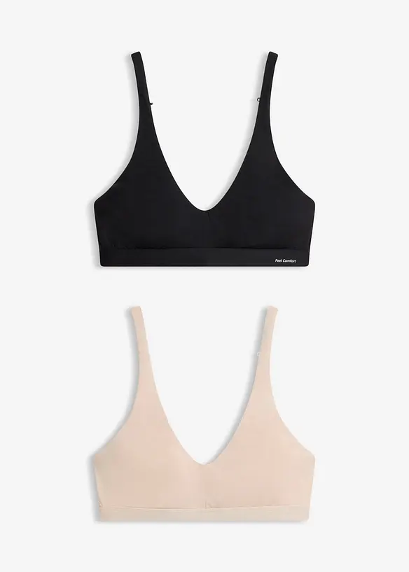 Feel Comfort-bralette av mjuk modal (2-pack), bonprix