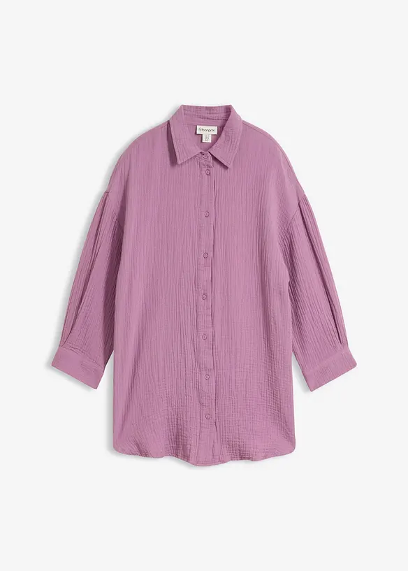 Skjortblus i muslin, bonprix