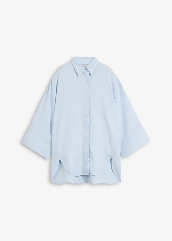 Skjortblus i svalkande linnemix, bonprix