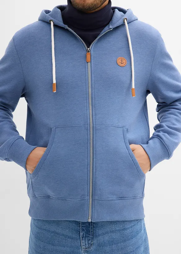 Munkjacka med detaljer i skinnimitation, bonprix