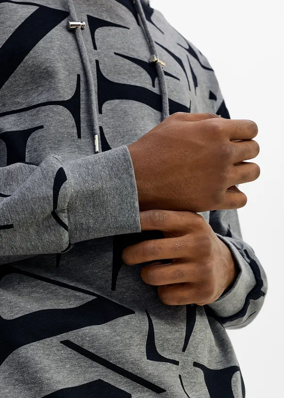 Sweatshirt med huva, avslappnad passform, bonprix