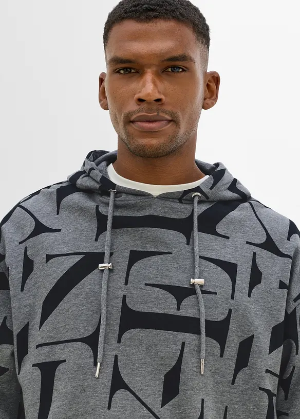 Sweatshirt med huva, avslappnad passform, bonprix