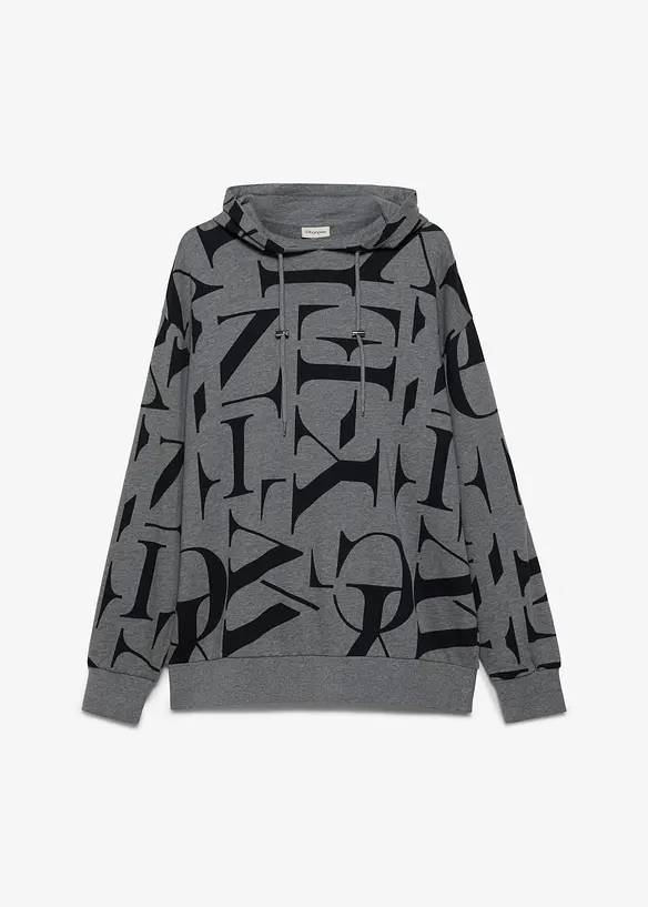 Sweatshirt med huva, avslappnad passform, bonprix