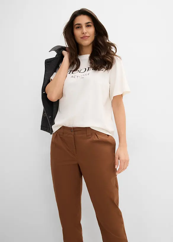 Ankell&aring;nga chinos i bomullsmix med stretch, bonprix