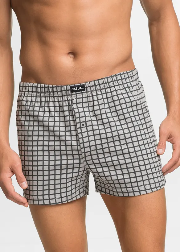 Ledigt skurna jerseyboxershorts i bomull (3-pack), bonprix
