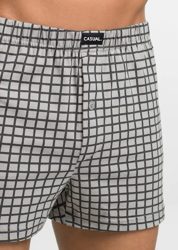 Ledigt skurna jerseyboxershorts i bomull (3-pack), bonprix