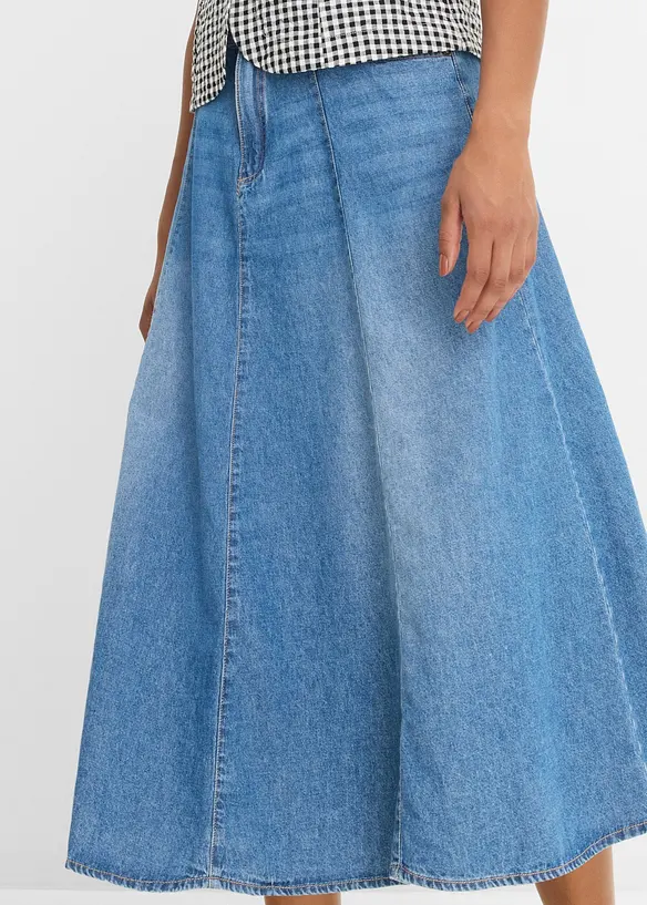L&auml;tt jeanskjol med reglerbar midja, bonprix