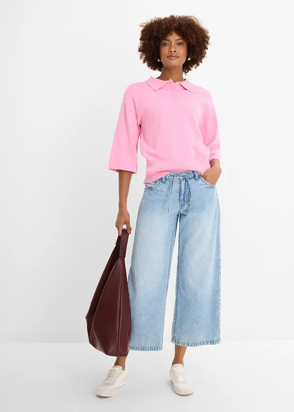 Wide Leg Jeans, Cropped, bonprix