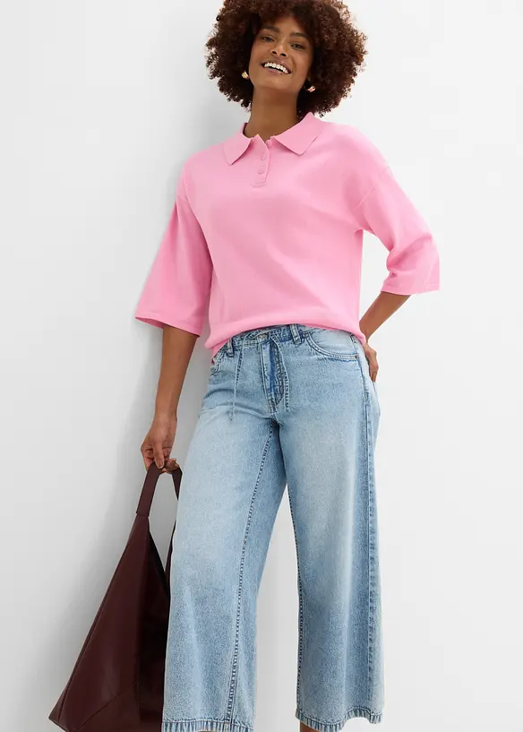 Wide Leg Jeans, Cropped, bonprix