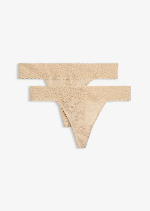 Stringtrosa i spets (2-pack), bonprix