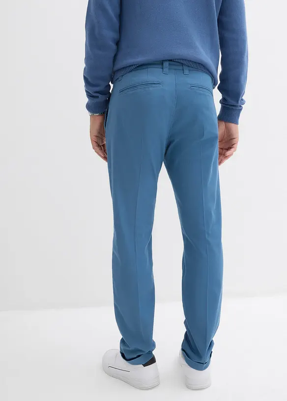 Regular Fit-byxa med gubbveck i bomullstwill, Straight, bonprix