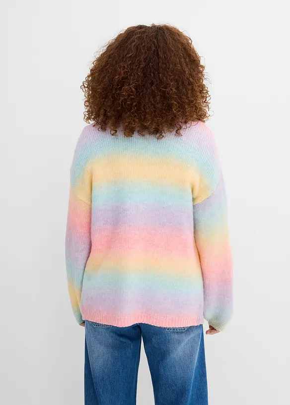 Grovstickad cardigan av mjuk bomullsmix, bonprix