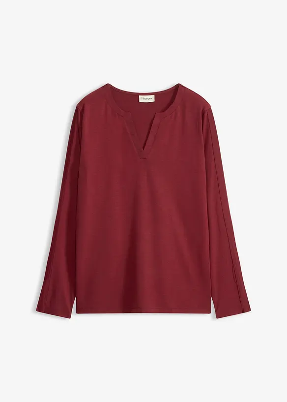 L&aring;ng&auml;rmad topp med slits, bonprix