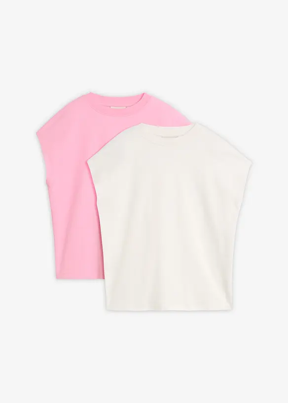 T-shirt av ekologisk bomull (2-pack), bonprix