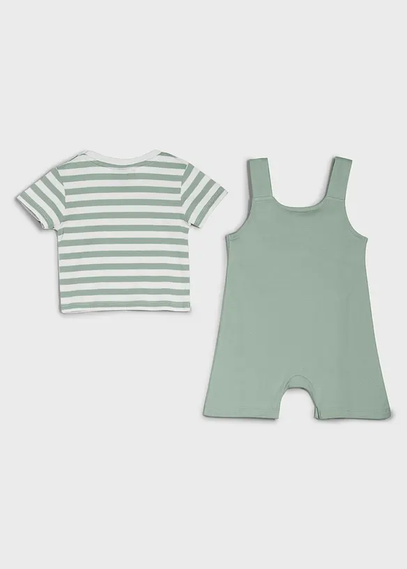 T-shirt och h&auml;ngselshorts av ekologisk bomull (2 delar), bonprix
