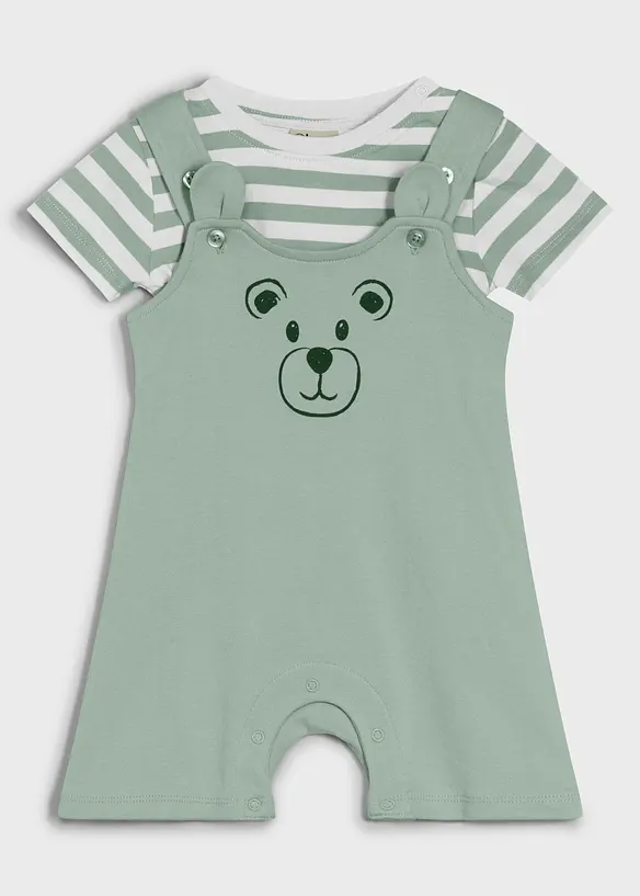 T-shirt och h&auml;ngselshorts av ekologisk bomull (2 delar), bonprix