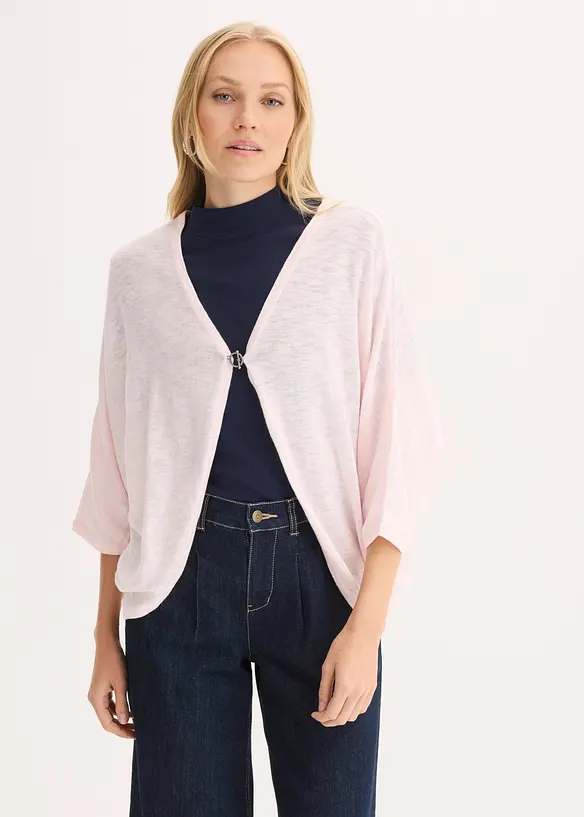 Finstickad cardigan av bomull, bonprix
