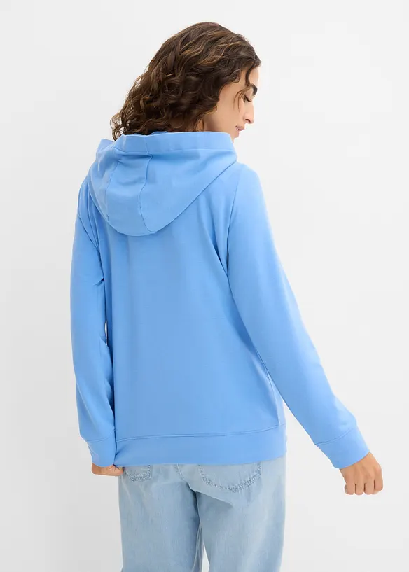 Sweatshirt med huva i mjuk viskosmix, bonprix