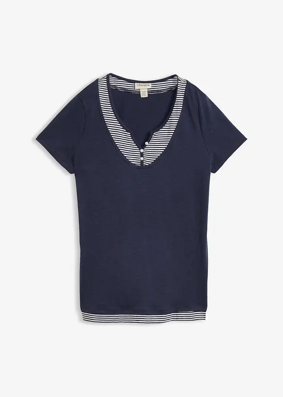 T-shirt med 2-i-1-look, ekologisk bomull, bonprix