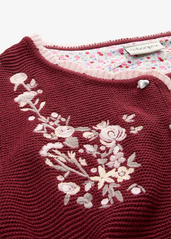 S&ouml;t folkdr&auml;ktsinspirerad cardigan med broderi, bonprix