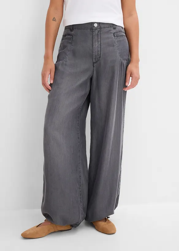 Wide Leg Jeans i b&ouml;ljande lyocell, bonprix