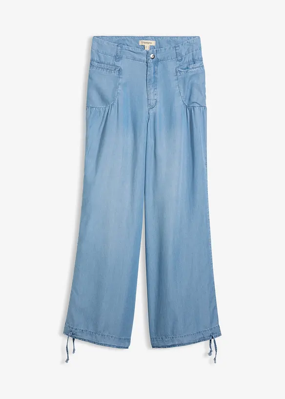 Wide Leg Jeans i b&ouml;ljande lyocell, bonprix