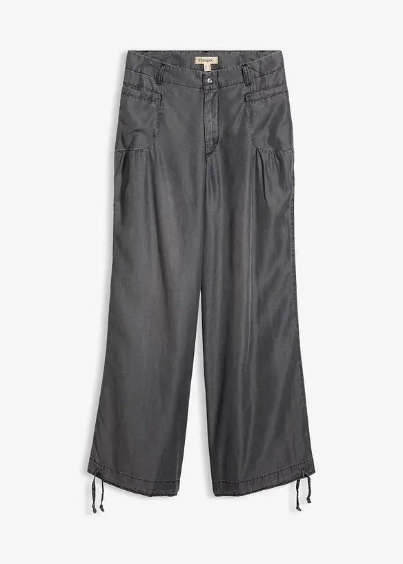 Wide Leg Jeans i b&ouml;ljande lyocell, bonprix