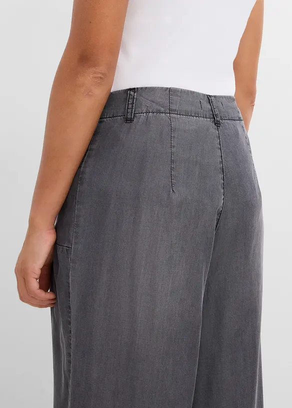 Wide Leg Jeans i b&ouml;ljande lyocell, bonprix