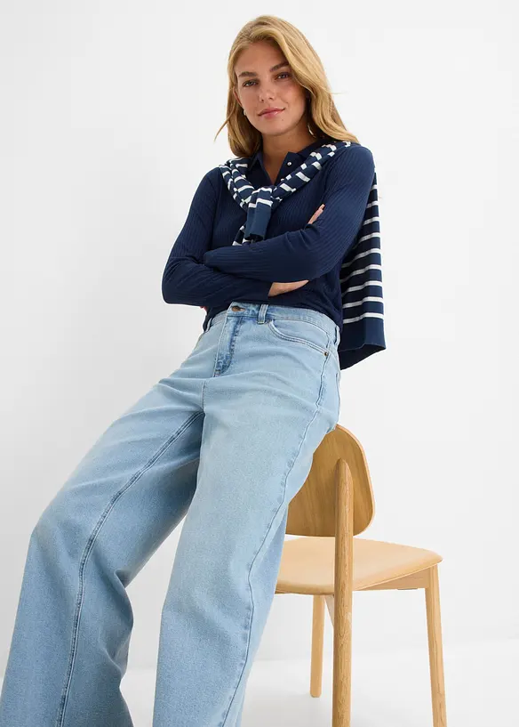 Wide Leg-jeans Mid Waist, bonprix