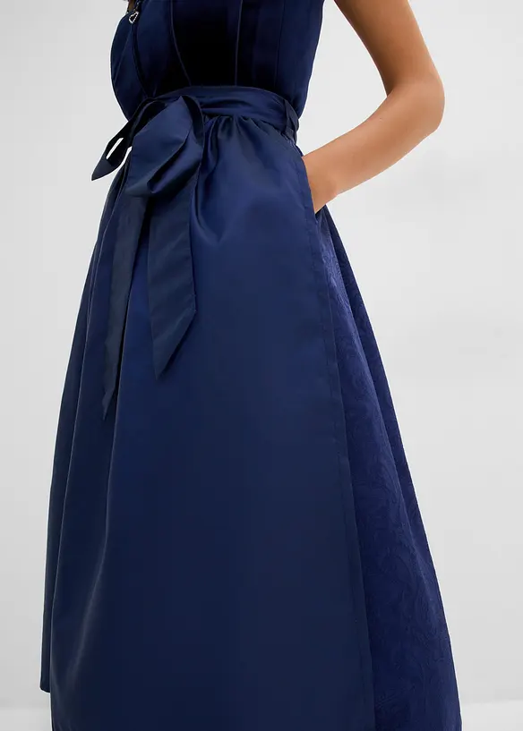 Mellanl&aring;ng dirndl med sammet (2 delar), bonprix