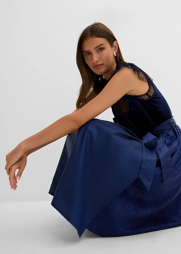 Mellanl&aring;ng dirndl med sammet (2 delar), bonprix