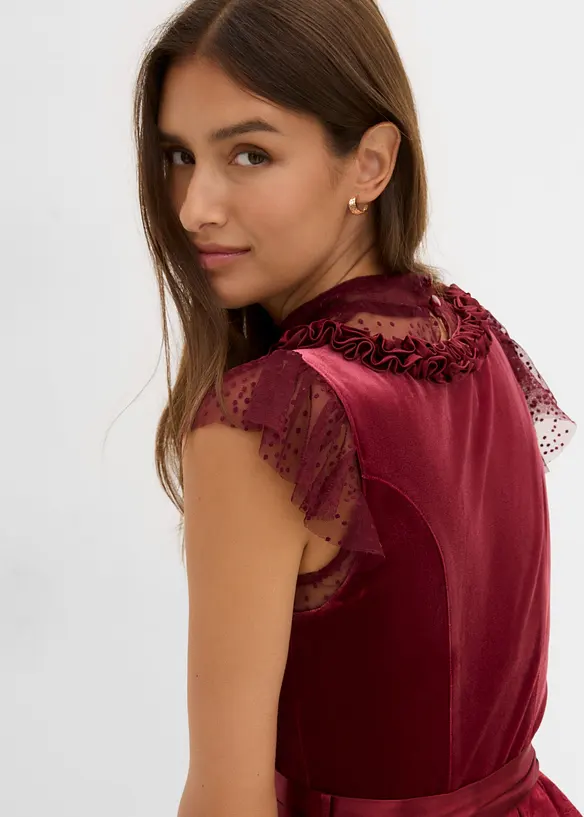 Mellanl&aring;ng dirndl med sammet (2 delar), bonprix