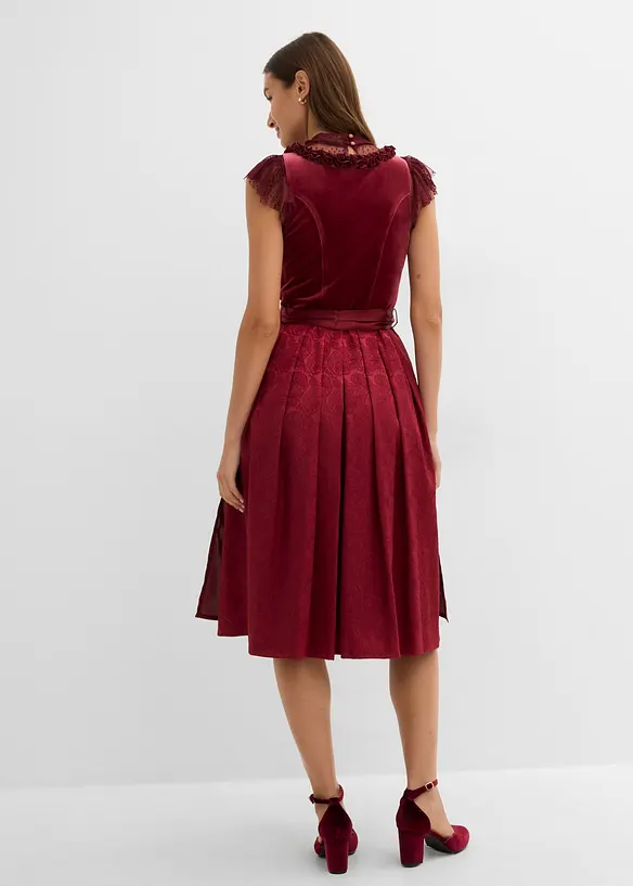 Mellanl&aring;ng dirndl med sammet (2 delar), bonprix
