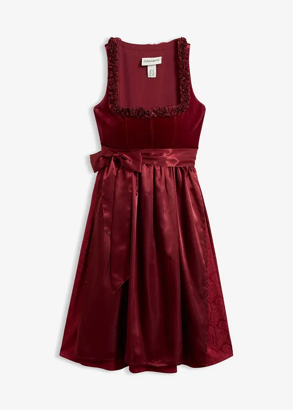 Mellanl&aring;ng dirndl med sammet (2 delar), bonprix
